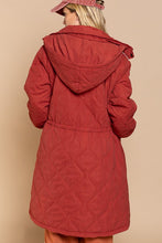 Load image into Gallery viewer, Long Padded Jacket With Hoodie
