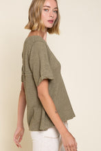 Load image into Gallery viewer, Half Sleeve V-neck Waffle Knit Top
