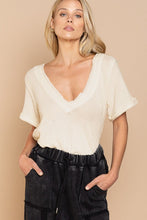 Load image into Gallery viewer, Half Sleeve V-neck Waffle Knit Top
