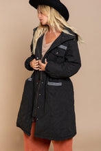 Load image into Gallery viewer, Long Padded Jacket With Hoodie
