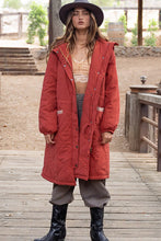 Load image into Gallery viewer, Long Padded Jacket With Hoodie
