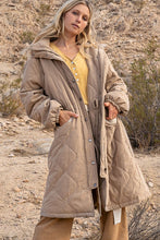Load image into Gallery viewer, Long Padded Jacket With Hoodie
