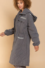 Load image into Gallery viewer, Long Padded Jacket With Hoodie
