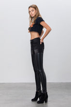 Load image into Gallery viewer, HIGH RISE LEATHER DENIM PANTS
