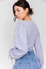 Load image into Gallery viewer, Puff Sleeve Lace-Up V-Neck Top
