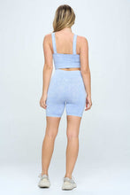 Load image into Gallery viewer, Mineral wash seamless biker shorts set
