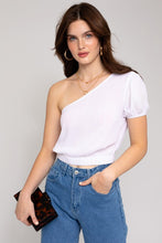 Load image into Gallery viewer, White One Shoulder Top
