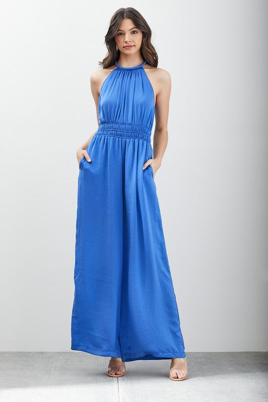 High Neck Sleeveless Fashion Jumpsuit