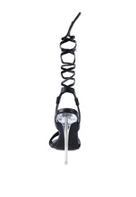 Load image into Gallery viewer, Sheeny Clear Stiletto Lace up Sandal
