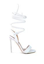 Load image into Gallery viewer, Sheeny Clear Stiletto Lace up Sandal
