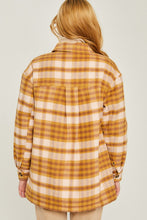 Load image into Gallery viewer, Woven Yarn Dye Long Sleeve Shacket
