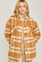 Load image into Gallery viewer, Woven Yarn Dye Long Sleeve Shacket
