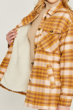 Load image into Gallery viewer, Woven Yarn Dye Long Sleeve Shacket
