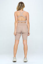 Load image into Gallery viewer, Gingham Print Activewear Set Beige
