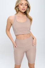 Load image into Gallery viewer, Gingham Print Activewear Set Beige
