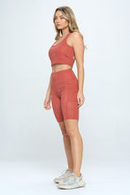 Load image into Gallery viewer, Gingham Print Activewear Set Sunset
