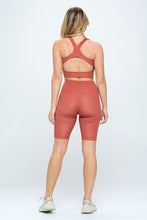 Load image into Gallery viewer, Gingham Print Activewear Set Sunset
