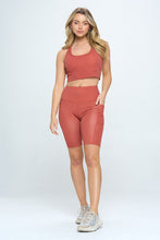 Load image into Gallery viewer, Gingham Print Activewear Set Sunset

