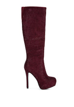 Load image into Gallery viewer, Nebula Rhinestone Embellished Stiletto Calf Boots
