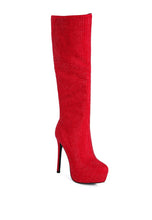 Load image into Gallery viewer, Nebula Rhinestone Embellished Stiletto Calf Boots
