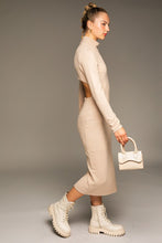 Load image into Gallery viewer, Long Sleeve Mock Neck Midi Dress
