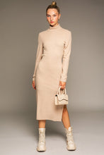 Load image into Gallery viewer, Long Sleeve Mock Neck Midi Dress
