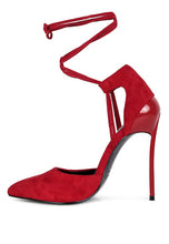 Load image into Gallery viewer, Rule Breaker Black Lace Up Stiletto Sandals
