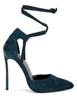 Load image into Gallery viewer, Rule Breaker Black Lace Up Stiletto Sandals
