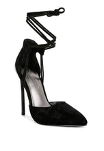 Load image into Gallery viewer, Rule Breaker Black Lace Up Stiletto Sandals
