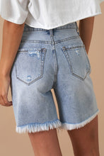 Load image into Gallery viewer, High Rise Bermuda Denim Shorts
