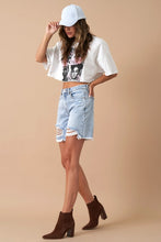 Load image into Gallery viewer, High Rise Bermuda Denim Shorts
