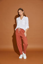 Load image into Gallery viewer, V Neck Button Down Henley Shirt Off White
