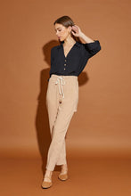Load image into Gallery viewer, V Neck Button Down Henley Shirt Black
