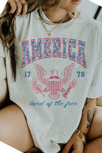 Load image into Gallery viewer, AMERICA LAND OF THE FREE GRAPHIC PLUS SIZE TEE
