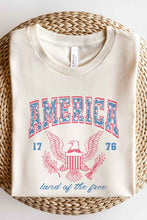 Load image into Gallery viewer, AMERICA LAND OF THE FREE GRAPHIC PLUS SIZE TEE
