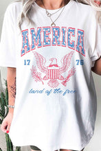 Load image into Gallery viewer, AMERICA LAND OF THE FREE GRAPHIC PLUS SIZE TEE
