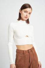Load image into Gallery viewer, Mock Neck Crop Top with Cut Out
