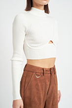 Load image into Gallery viewer, Mock Neck Crop Top with Cut Out
