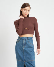 Load image into Gallery viewer, Mock Neck Crop Top with Cut Out

