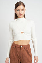 Load image into Gallery viewer, Mock Neck Crop Top with Cut Out
