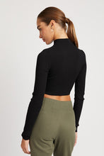 Load image into Gallery viewer, Mock Neck Crop Top with Cut Out
