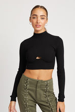 Load image into Gallery viewer, Mock Neck Crop Top with Cut Out
