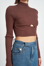 Load image into Gallery viewer, Mock Neck Crop Top with Cut Out

