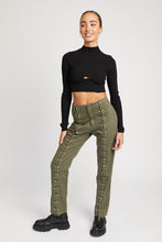 Load image into Gallery viewer, Mock Neck Crop Top with Cut Out
