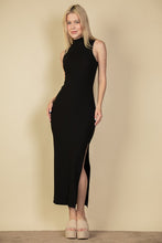 Load image into Gallery viewer, Ribbed Mock Neck Slit Bodycon Dress
