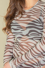 Load image into Gallery viewer, Zebra Print Sexy Sheer Mesh Bodysuit

