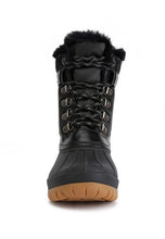 Load image into Gallery viewer, Capucine Fur Collar Contrasting Lug Sole Boots
