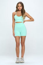 Load image into Gallery viewer, Seamless Sleeveless Crop Top and Biker Short Set
