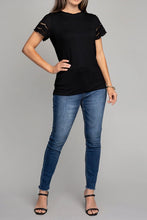 Load image into Gallery viewer, Embroidered Eyelet Sleeve Tee
