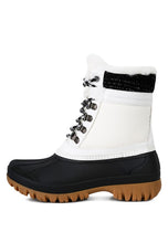 Load image into Gallery viewer, Capucine Fur Collar Contrasting Lug Sole Boots
